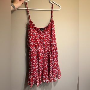 Red and floral romper. TRIXXI clothing company (bought at Francesca’s) size XL.